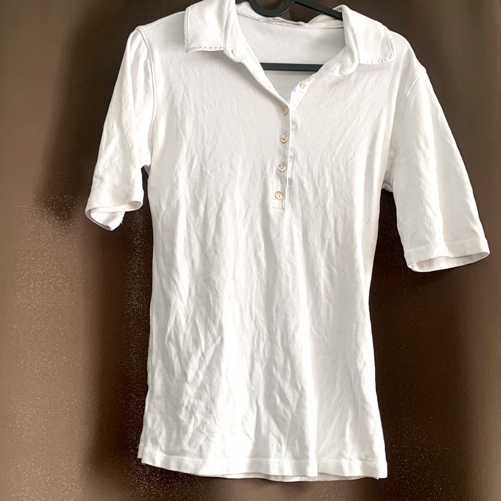 Simple white collared shirt, Size M!